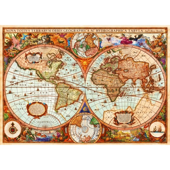 PUZZLE 1000 pcs - Vintage Map - BLUEBIRD-0