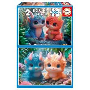 PUZZLE 2x100 pcs - Monstros...