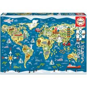 PUZZLE 200 pcs- Mapa Mundo...