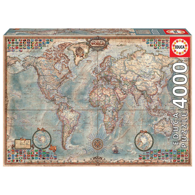 PUZZLE 4000 pcs Mapa Mundo - EDUCA