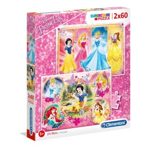 PUZZLE Super 2x60 pcs Princesas - Disney - CLEMENTONI