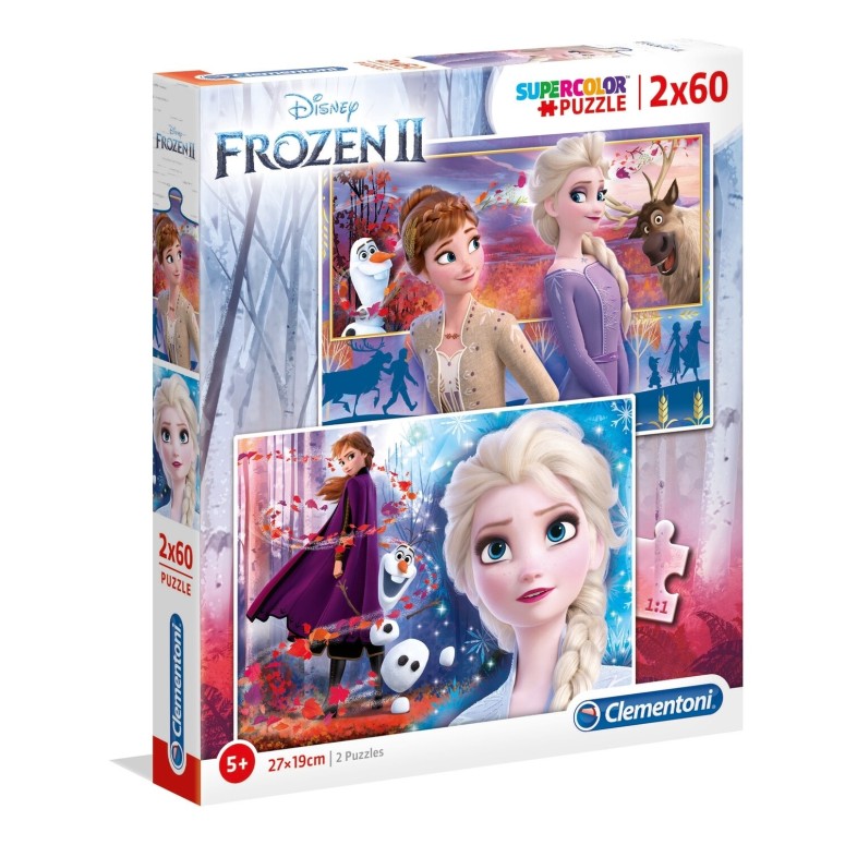 PUZZLE Super 2x60 pcs Frozen II - Disney - CLEMENTONI