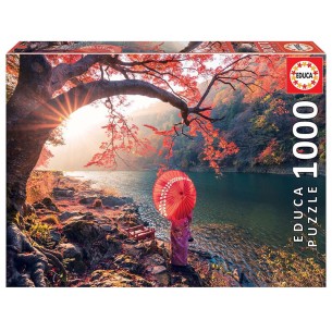 PUZZLE 1000 pcs - Sunrise in Katsura River, Japan - EDUCA